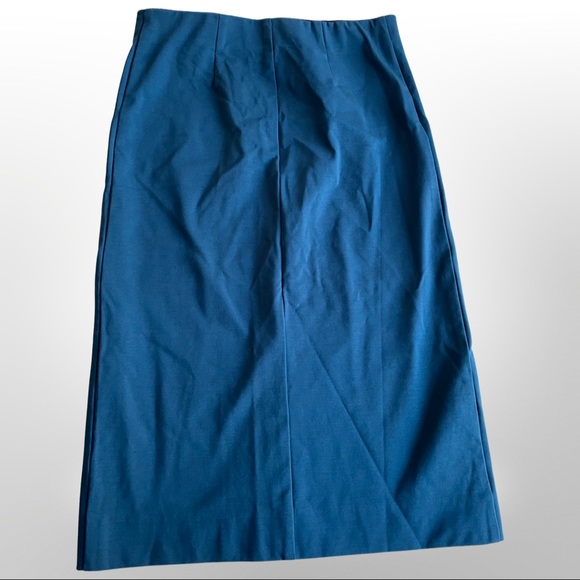 COP COPINE designer pencil skirt in teal with front slit, size small - Picture 6 of 14